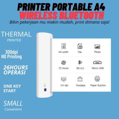Printer Portable A4 Usb Mini Bluetooth Wireless Support Pdf Documents Photos