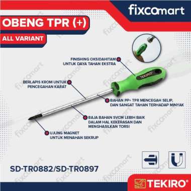 Tekiro TPR Screwdriver / Obeng TPR (+) PH0 / PH1 / PH2 X 38 - 300 mm PH2X200mm 6