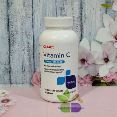GNC Vitamin C 1000 With Citrus Bioflavonoids (90 Tablets) | GNC Vitamin C 1000 mg 90 Tablets Timed R