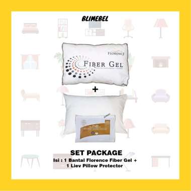 [PAKET] Bantal Florence Fiber Gel + Liev Pillow Protector