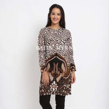 BATIK MYRNA - Tunic Atasan Dress Batik Wanita Perempuan Motif Salak XXL