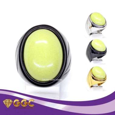 Cincin Pria Batu Fosfor Terang Dalam Gelap Hitam 9