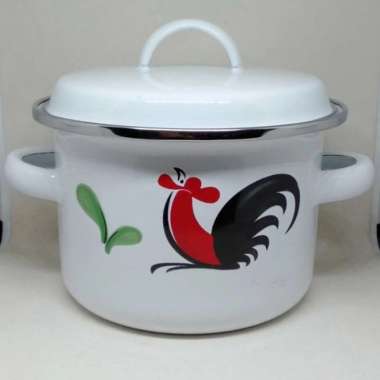 Kedaung Mug Panci Enamel Panci sup Mangkok Enamel kukuruyuk ORI 100% Multicolor