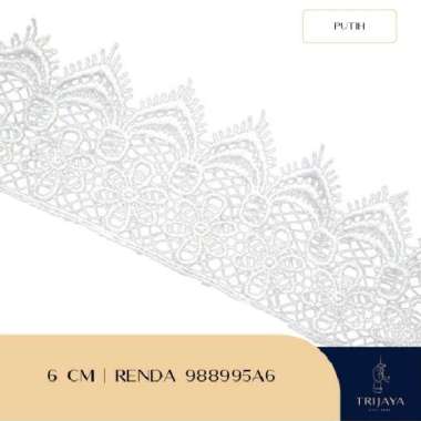 Trijaya Renda Giper / Guipure/ Giver / Bordir - 988995A6 (6 CM) Hitam Per Meter