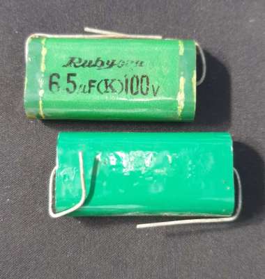 Elco Capacitor 6.5uf 100v Rubycon - Original Antik Vintage
