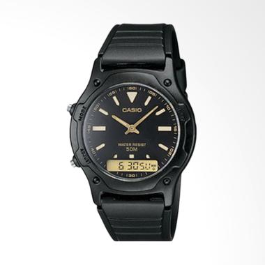 CASIO Analog Digital Jam Tangan Pria - Black [AW-49HE-1A] Hitam