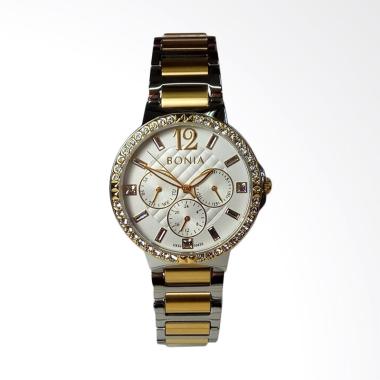 Bonia BNB10433 Sapphire Multifunction Stainless Steel Jam Tangan Wanita Silver/Gold