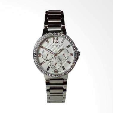Bonia BNB10433 Sapphire Multifunction Stainless Steel Jam Tangan Wanita Silver