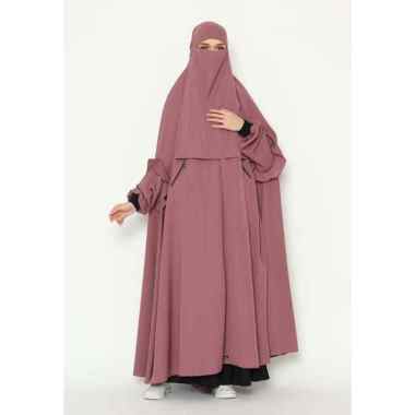 Allev Floor Khimar Maslaha bonus Niqab Bandana - Rose Brown L