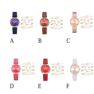 Jam set gelang wanita / set jam tangan wanita import premium / jam set Pink