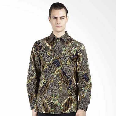 Asana Kertabuana Long Sleeves Kemeja Batik Pria - Black