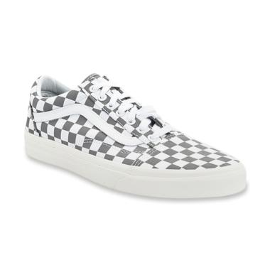 Vans UA Old Skool Sepatu Pria - Checkerboard Pewter Marshmallow