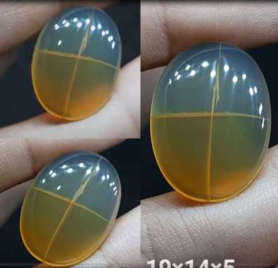 Natural Batu Akik Motif Gambar Tapak Jalak Salib 2 Warna Super Antik