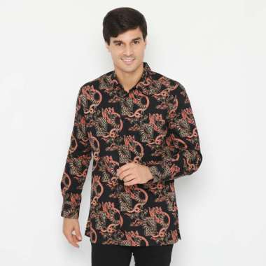 Platini Batik Pria Lengan Panjang Katun Hitam 460516 S