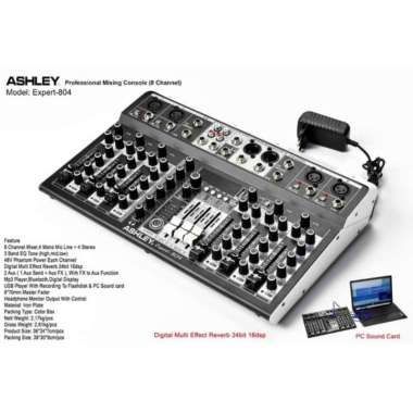 Mixer ASHLEY EXPERT 804 ORIGINAL 8 CHANNEL BLUETOOTH - USB INTERFACE