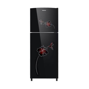 Sanken SK-G232A-BK Kulkas 2 Pintu - Black [230 L/ Tempered Glass] Black