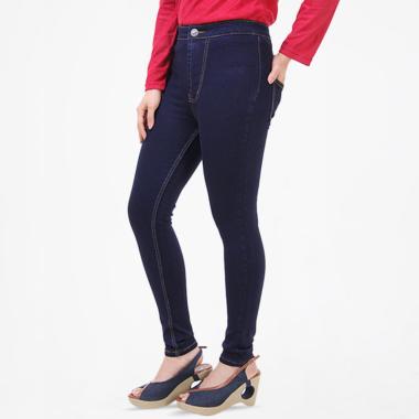 JSK Jeans 1904 High Waist Skinny Celana Wanita - Biru Dongker