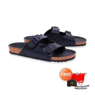 GShop Sandal Pria - Black [DCS 7364] + Free Bag Pouch or Dompet Kartu