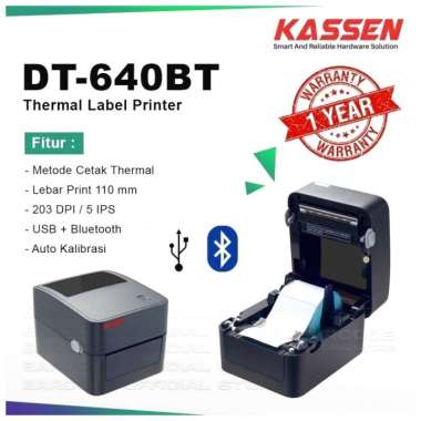 harga Jual Printer Thermal Kassen Dt640 Usb+Bluetooth Plus Holder Ekstender Label Multicolor Blibli.com