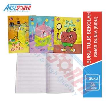 Buku Tulis Sekolah Sinar Dunia 38 Lembar 1 Buku / Buku Catatan Harian SD SMP SMA Kuliah / Alat Tulis