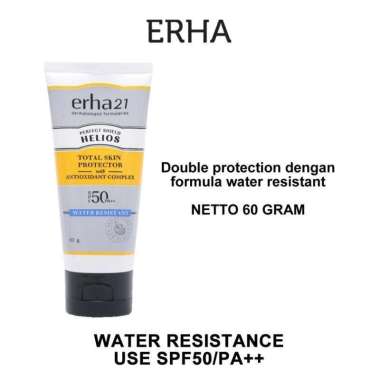 ERHA Helios Water Resistant SPF50/PA++ 60gr - Sunblock Tahan Air dan Minyak Wajah - Sunblock Atasi W