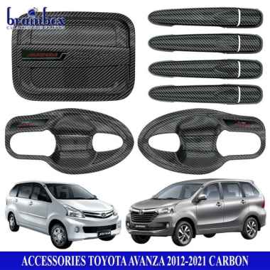 Handle Cover Avanza Xenia 2012-2021 Carbon Tank Cover Bowl Outher Tutup Tangki Pegangan Pintu Mangko