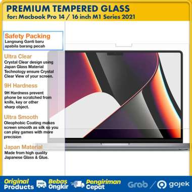 harga Original Macbook Pro 14 16 inch 2021 M1 Pro Max Tempered Glass - Screen Protector Guard Anti Gores Pelindung Layar Macbook Pro 16 2021 Blibli.com