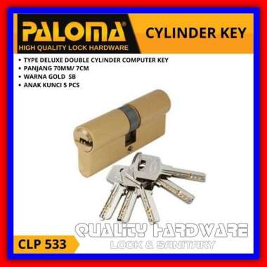 Silinder Kunci Pintu / Kunci Silinder Paloma CLP 533 70 mm Double Silinder Kunci Komputer Murah Kual