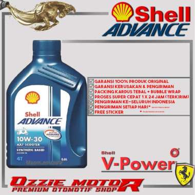 Shell Advance AX7 Scooter 10W30 MB 800ml 4T Oli mesin matic