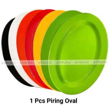 Piring Oval Melamin 10 Inch - Piring Saji - Piring Melamin - Piring Melamine Donyku Cekung Hijau mud
