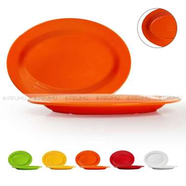 Piring Oval Melamin 10 Inch - Piring Saji - Piring Melamin - Piring Melamine Donyku Orange