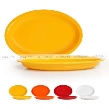 Piring Oval Melamin 10 Inch - Piring Saji - Piring Melamin - Piring Melamine Donyku Cekung Kuning