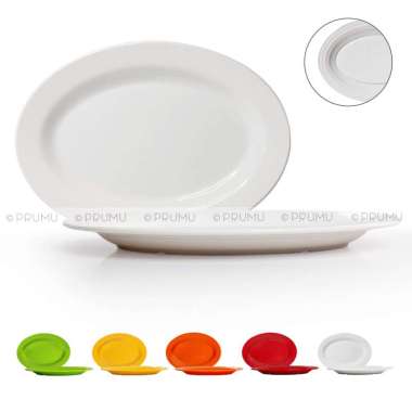 Piring Oval Melamin 10 Inch - Piring Saji - Piring Melamin - Piring Melamine Donyku Putih