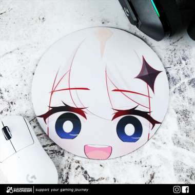 Custom Gaming Mousepad Round Premium - Custom DIY Bulat - DENGAN LOGO