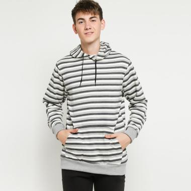 Mosse Misty Stripe Jaket Hoodie Pria - White