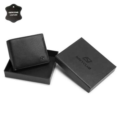 Navy Club Malcolm Dompet Pria Lipat Dompet Kulit Sintetis - Free Box Exclusive black