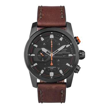 Alexandre Christie AC 6562 MC LIPBAOR Chronograph Men Black Dial Brown Leather Strap [Machtwatch] Co