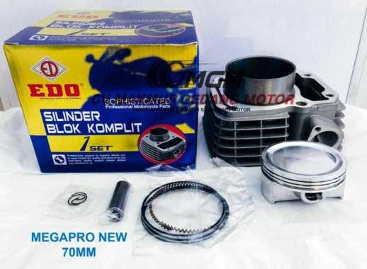 CYLINDER SILINDER BLOK RACING KOMPLIT + PISTON KIT MEGAPRO NEW 70 MM Silver