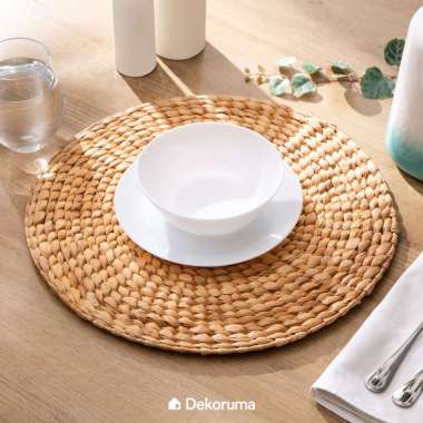 Dekoruma MANA Alas Piring Meja Makan | Placemat Anyaman Eceng Gondok