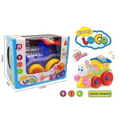 Mainan Anak Kereta Mini Funny Loco Lampu Dan Suara