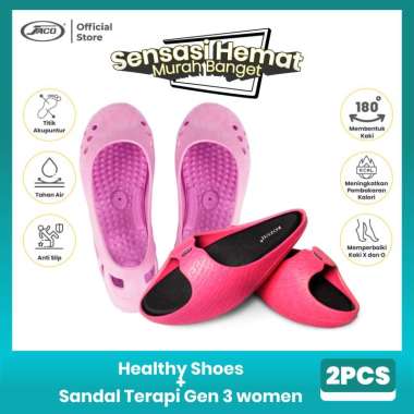 Bundle 2 Sandal Terapi Generasi 3 Woman + Healthy Shoes Slim Sandal Slim Sandal L Pink M