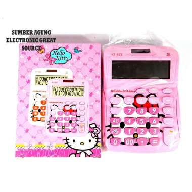 Kalkulator KT622 Pink Hello Kitty Kiti 12Digit Lucu Anak Presicalc