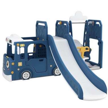 Happy Play Bus tayo 2in1 3in1 4in1 Slide Swing WM19090 19089 Perosotan - Biru 3 in 1