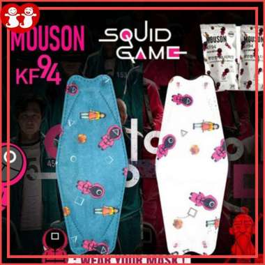 Masker KF94 Mouson Motif Squid Game 4ply Korea Medis white