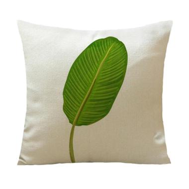 Green Leaves Painting Printed Waist Cushion Cover Throw Pillow Case Home Decor