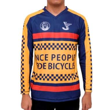 Jersey Sepeda Jersey Gowes Kaos Sepeda Pria LEKER lengan panjang S