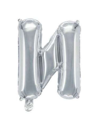 OEM SK-C390 Ballon Foil Abjad Alphabet Polos Silver A-Z Balon Foil Angka 0-9 / Balon Foil Huruf Abja