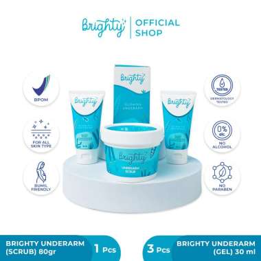 [Glowing Package] Brighty Glowing Underarm 3 pcs + Brighty Underarm Scrub 1 pcs PAKET