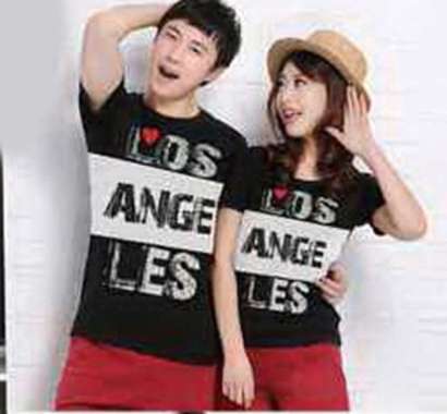 KAOS COUPLE PASANGAN REMAJA KAPELAN PACAR KAOS COPLE KOPLE BAJU CAUPLE KOPEL LOS ANGELES 10612