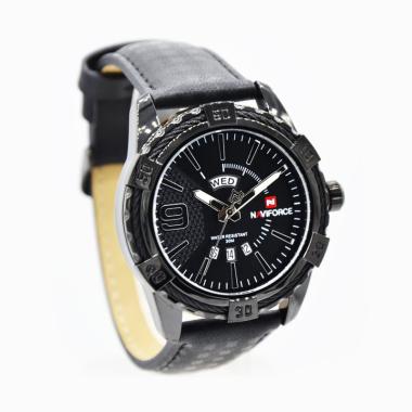 Naviforce Leather Strap Analog Jam Tangan Pria [NF9117M HRZ188D45/ Original] Hitam